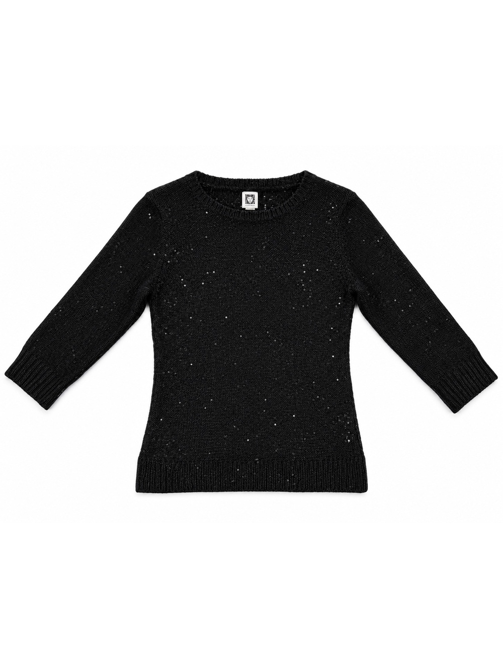 Anne Klein Women’s Black Sequin Knit Sweater, Size Medium.